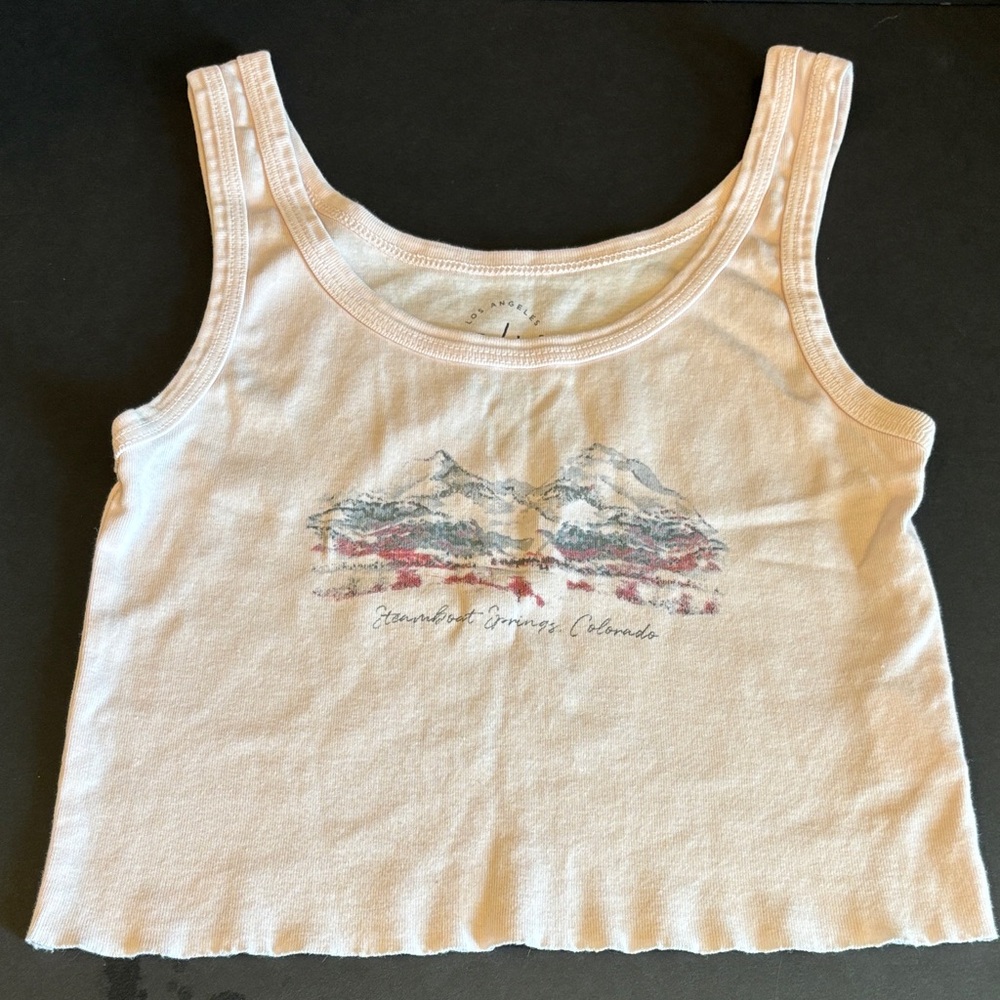 PacSun Pink Tank Top with Scenic Print